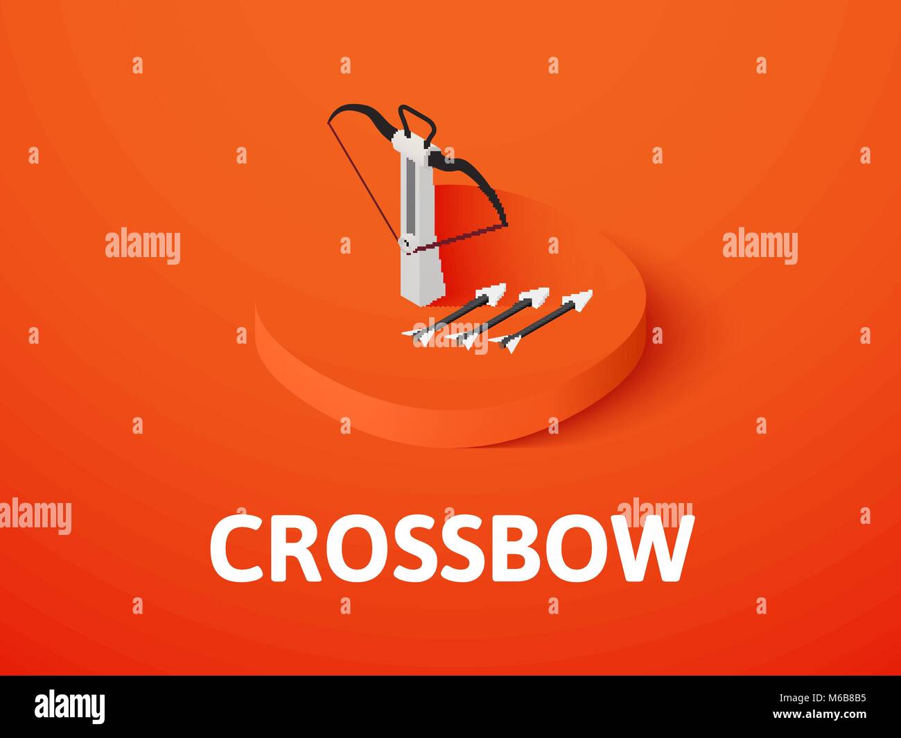 Crossbow isometric icon, isolated on color background Stock Vector