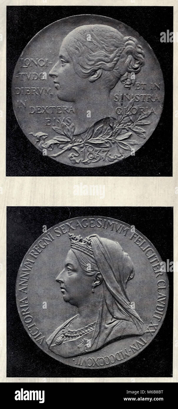 Commemorative Medal of Queen Victoria's Diamond Jubilee of 1897 Stock Photo