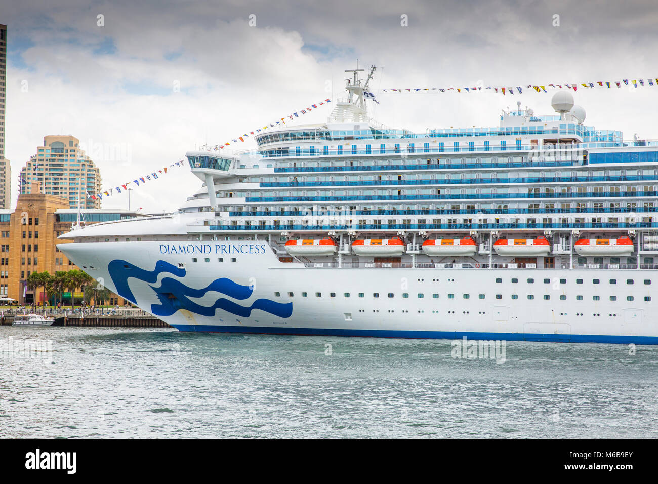 Cruise ship Diamond Princess moored at the overseas passenger terminal in Circular Quay,Sydney,Australia Stock Photo