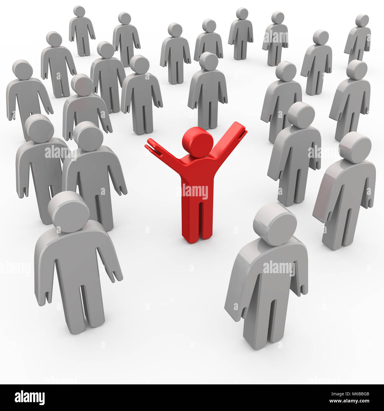 Leader red businessman 3d rendering Stock Photo