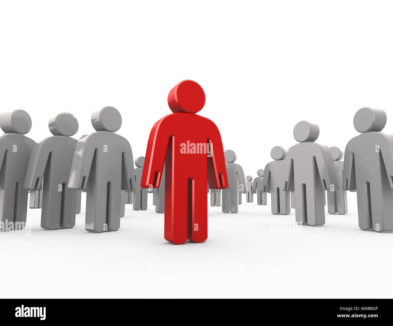 Leader and group 3d rendering Stock Photo