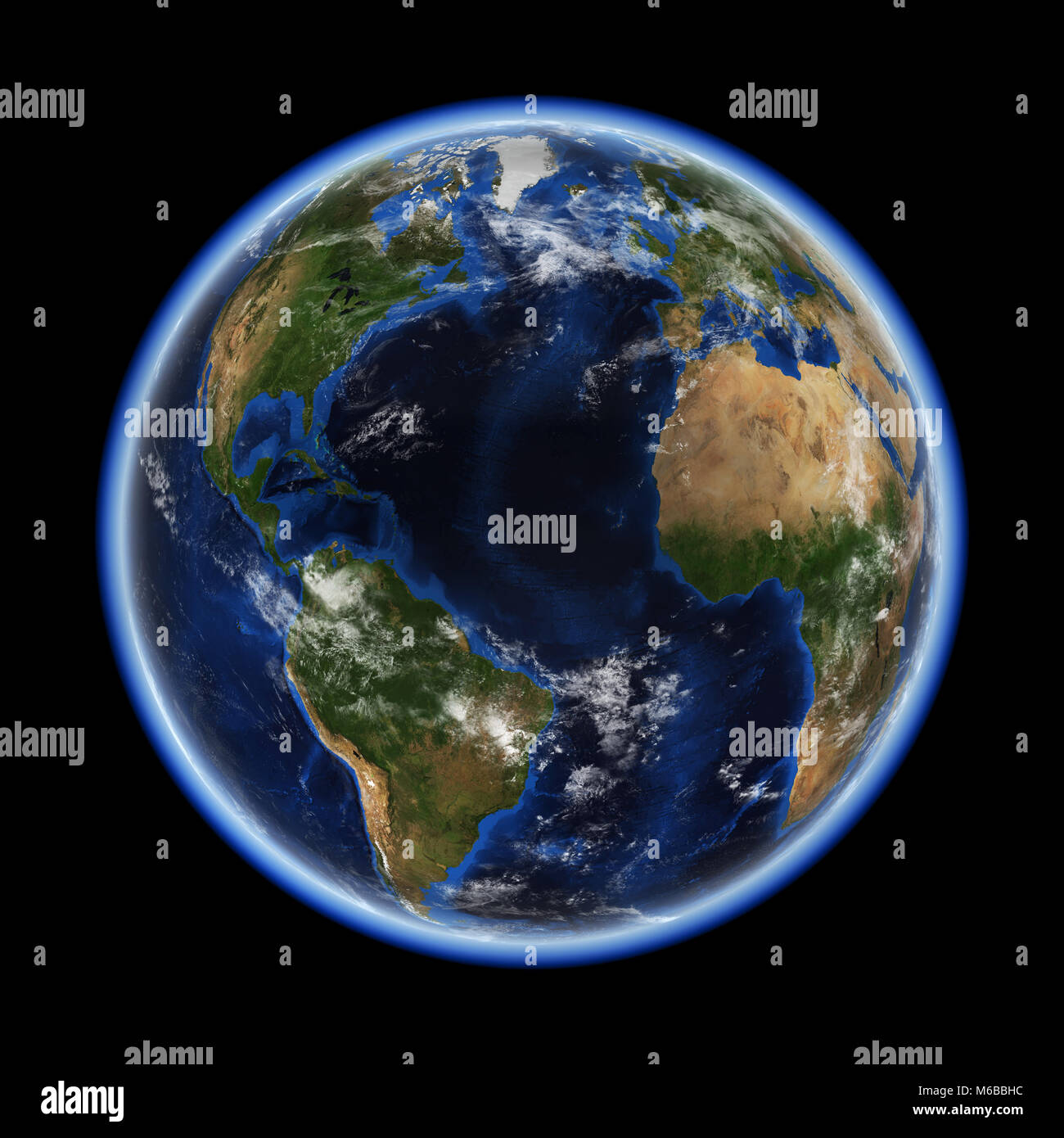Atlantic 3d rendering planet Stock Photo