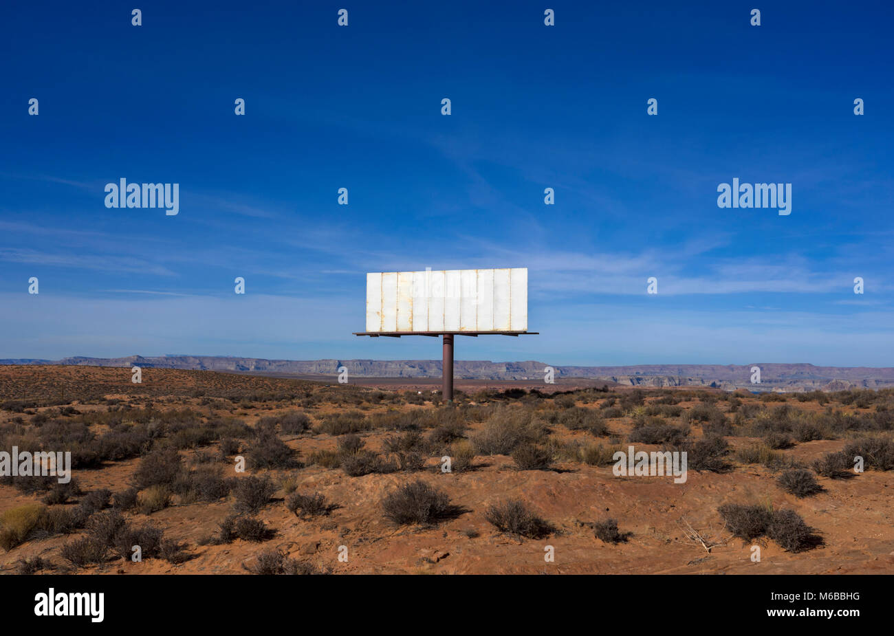 Billboard in dessert,Arizona United states of America Stock Photo