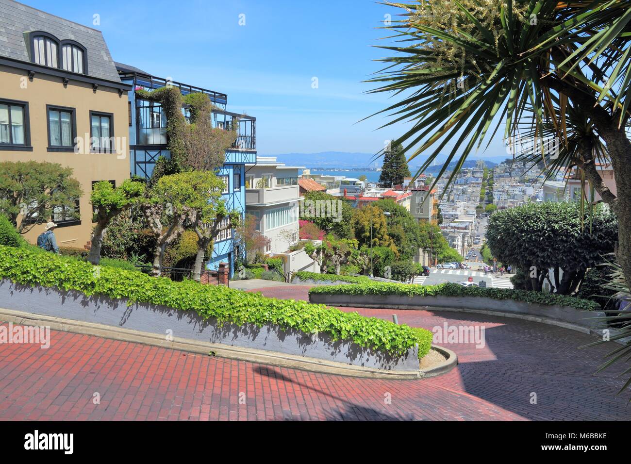 San Francisco, California, United States - famous winding Lombard Street. Stock Photo