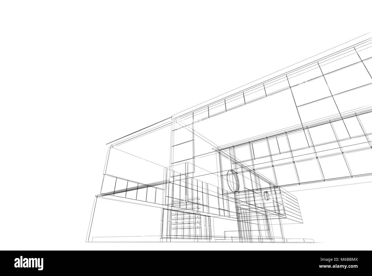 Architecture blueprint 3d rendering Stock Photo - Alamy