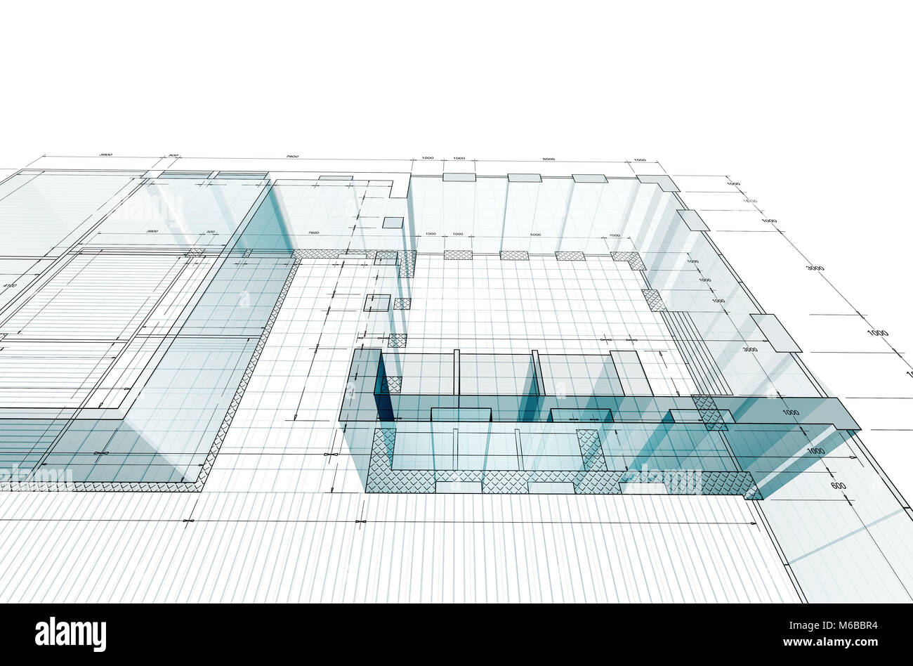 3d rendering blueprint construction Stock Photo - Alamy