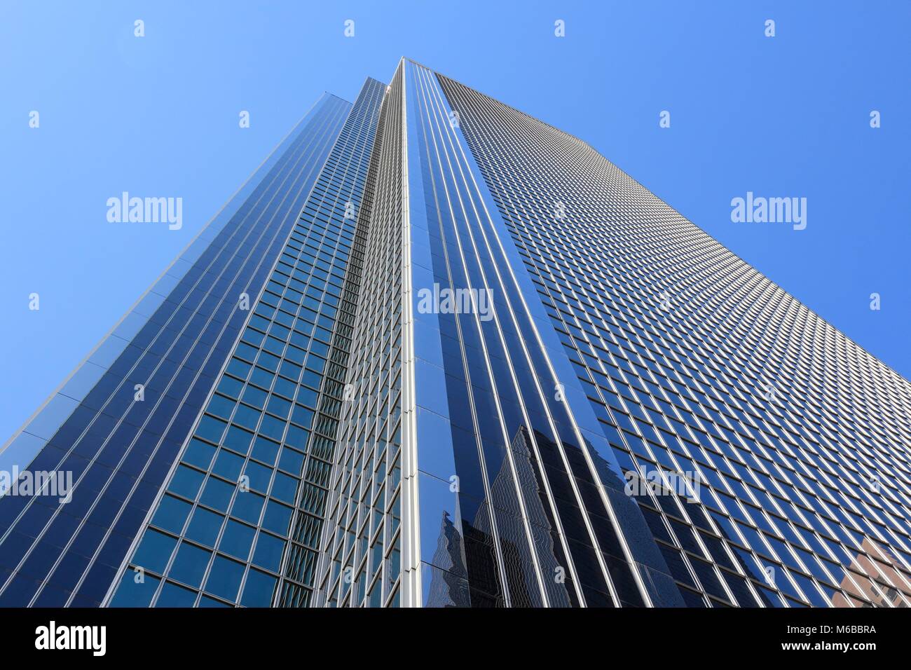 LOS ANGELES, USA - APRIL 5, 2014: Two California Plaza skyscraper in Los Angeles. The building is 229 m tall and is the 3rd tallest building in Califo Stock Photo