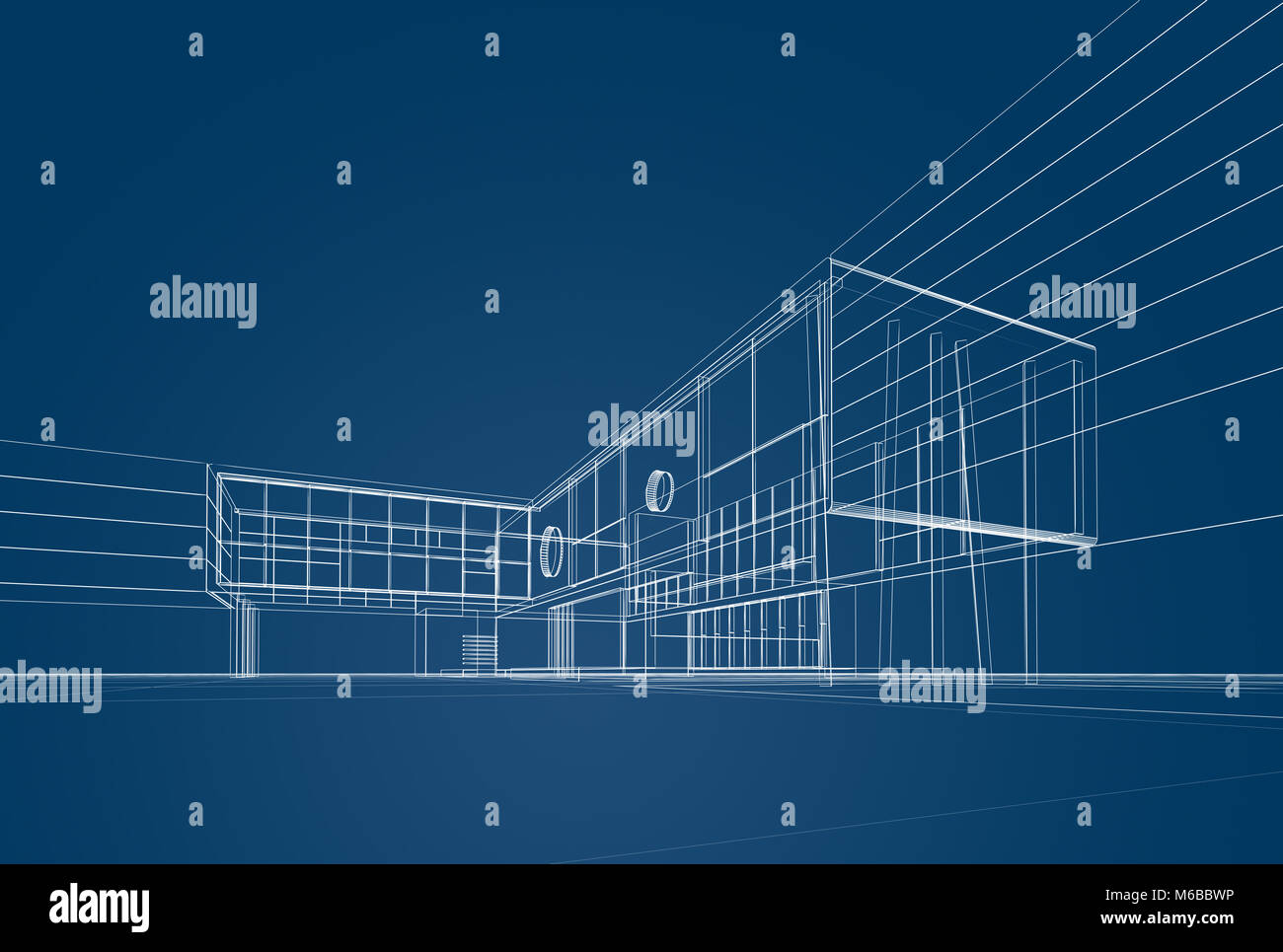 Architecture blueprint 3d rendering Stock Photo - Alamy