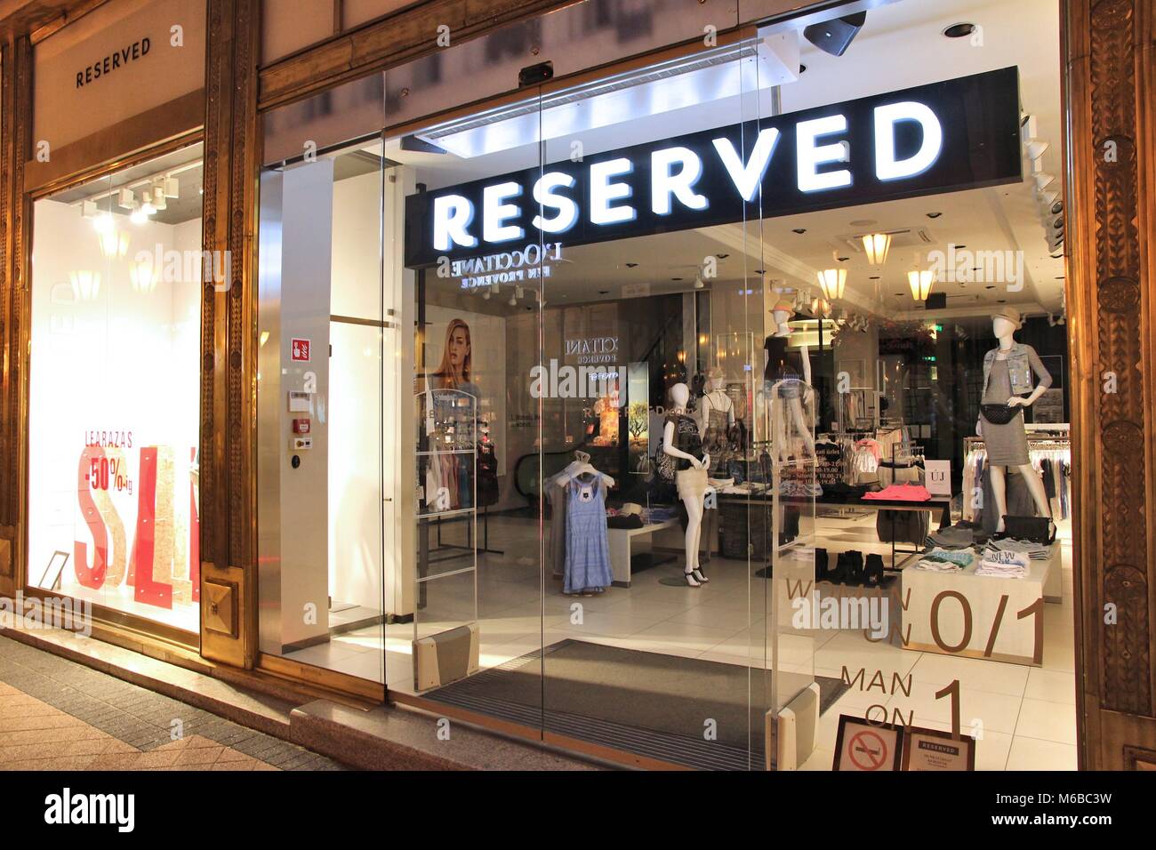 BUDAPEST, HUNGARY - JUNE 21, 2014: Reserved fashion store in Budapest. It  is part of Polish LPP company. As of 2013 LPP had 1,320 stores Stock Photo  - Alamy