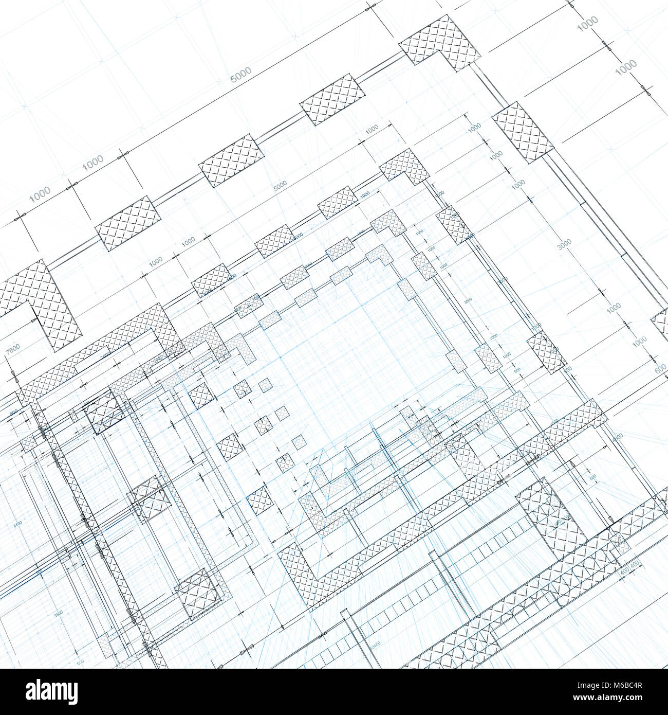 Architecture blueprint construction 3d rendering Stock Photo Alamy