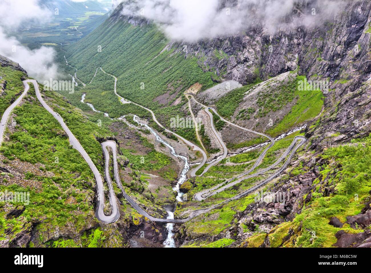 Norway Troll Road - mountain route of Trollstigen. More og Romsdal region. Stock Photo