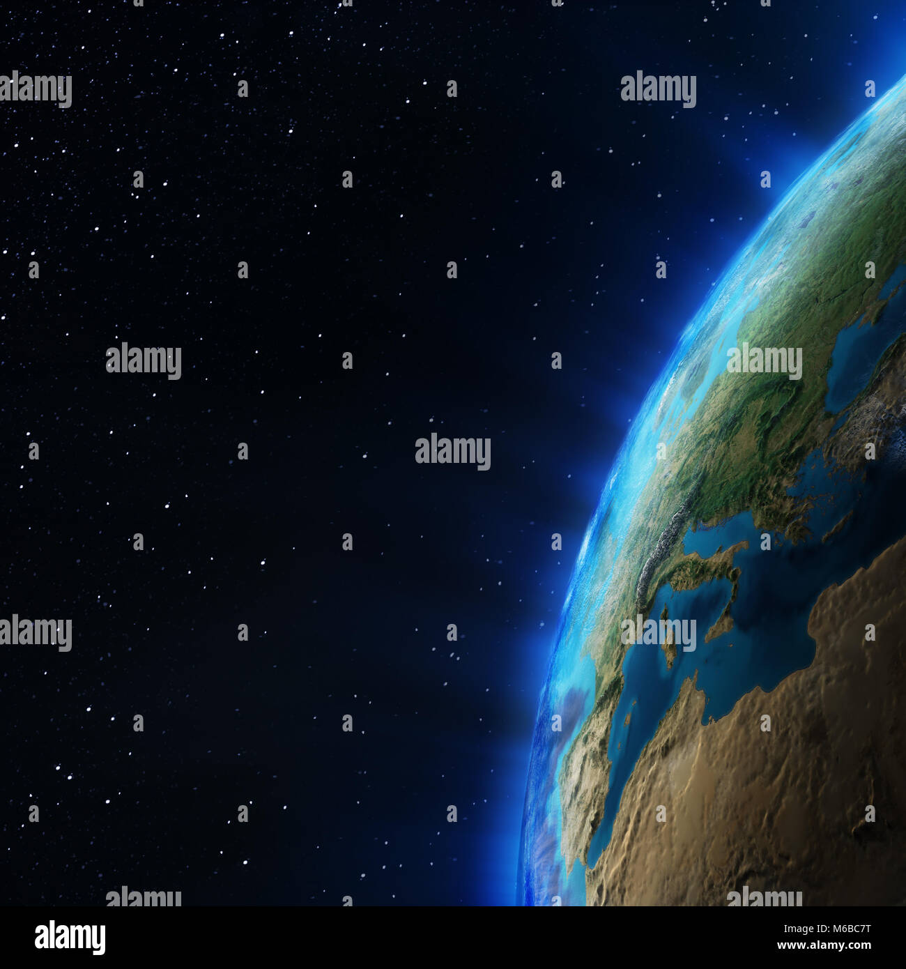 Atmosphere from space 3d rendering Stock Photo
