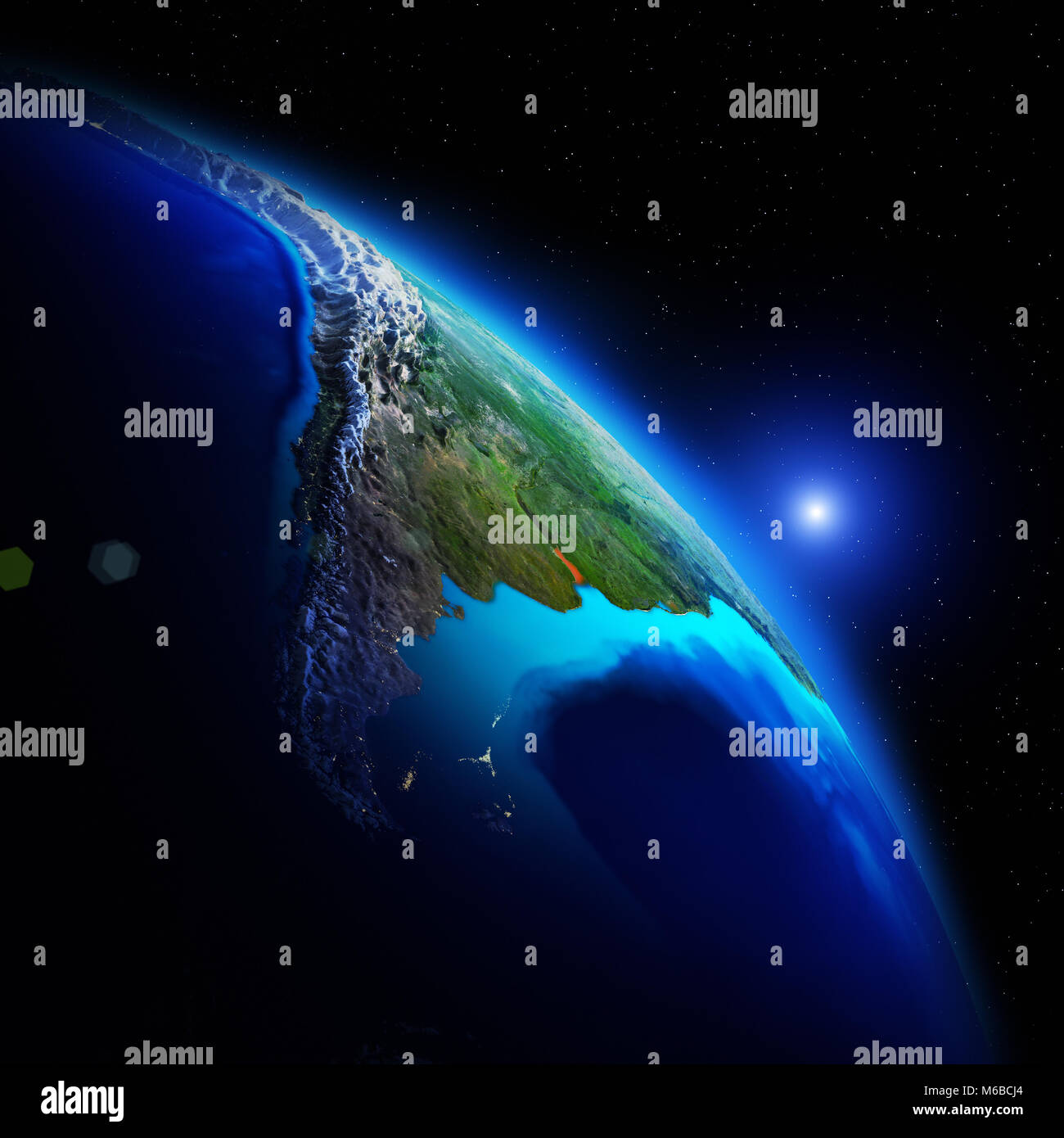 World geography 3d rendering space Stock Photo