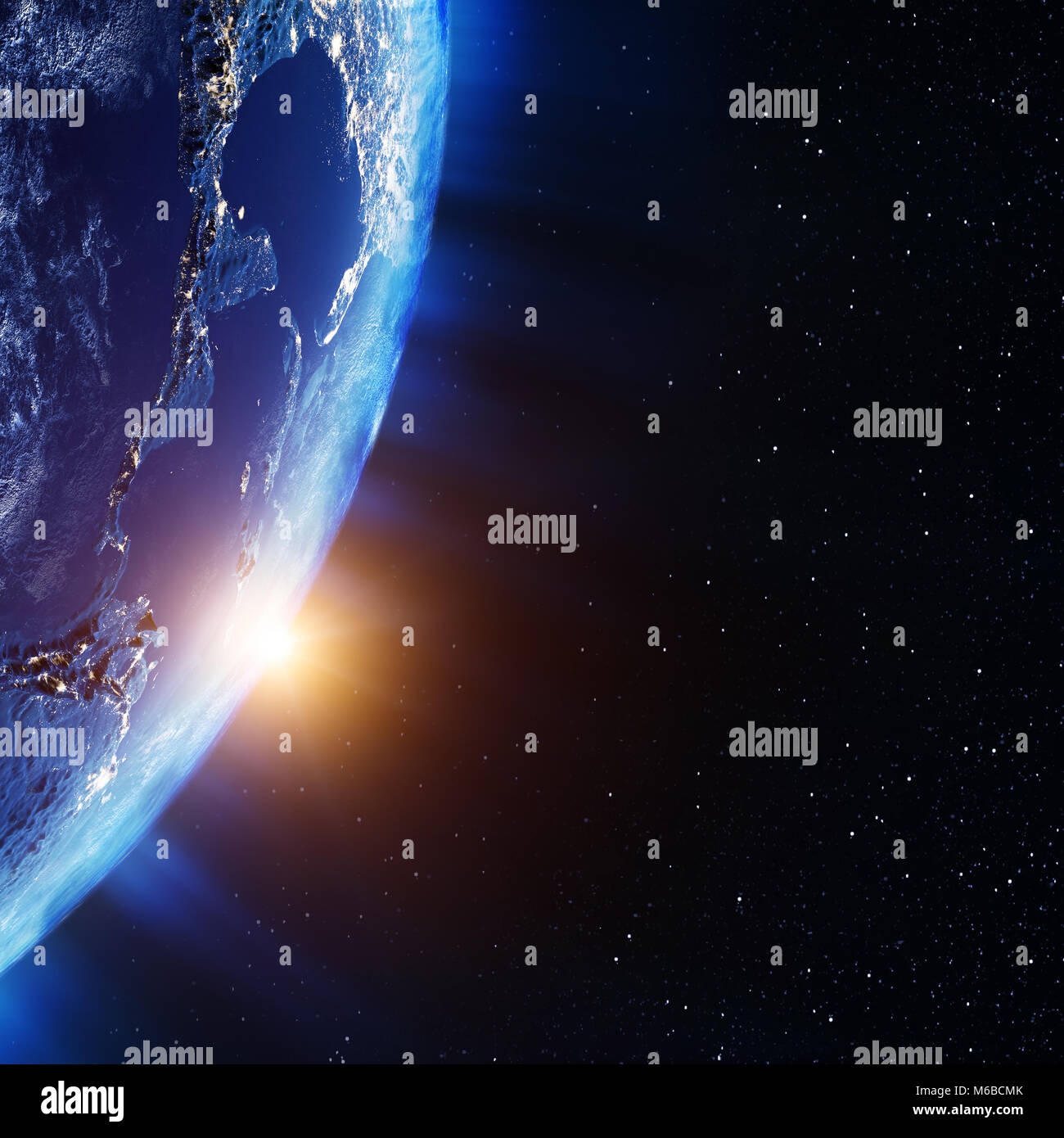 America from space 3d rendering Stock Photo