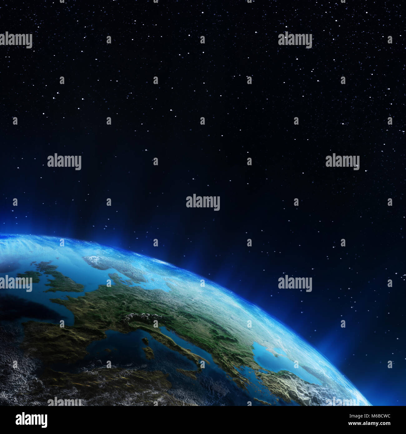 Europe from space 3d rendering Stock Photo