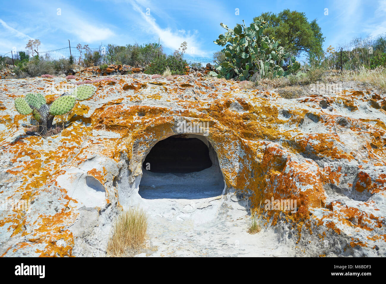 Pictures of Copper age Domus de Janas Sas Concas prehistoric chambered rock burial chambers