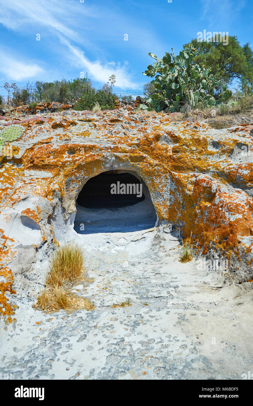 Pictures of Copper age Domus de Janas Sas Concas prehistoric chambered rock burial chambers