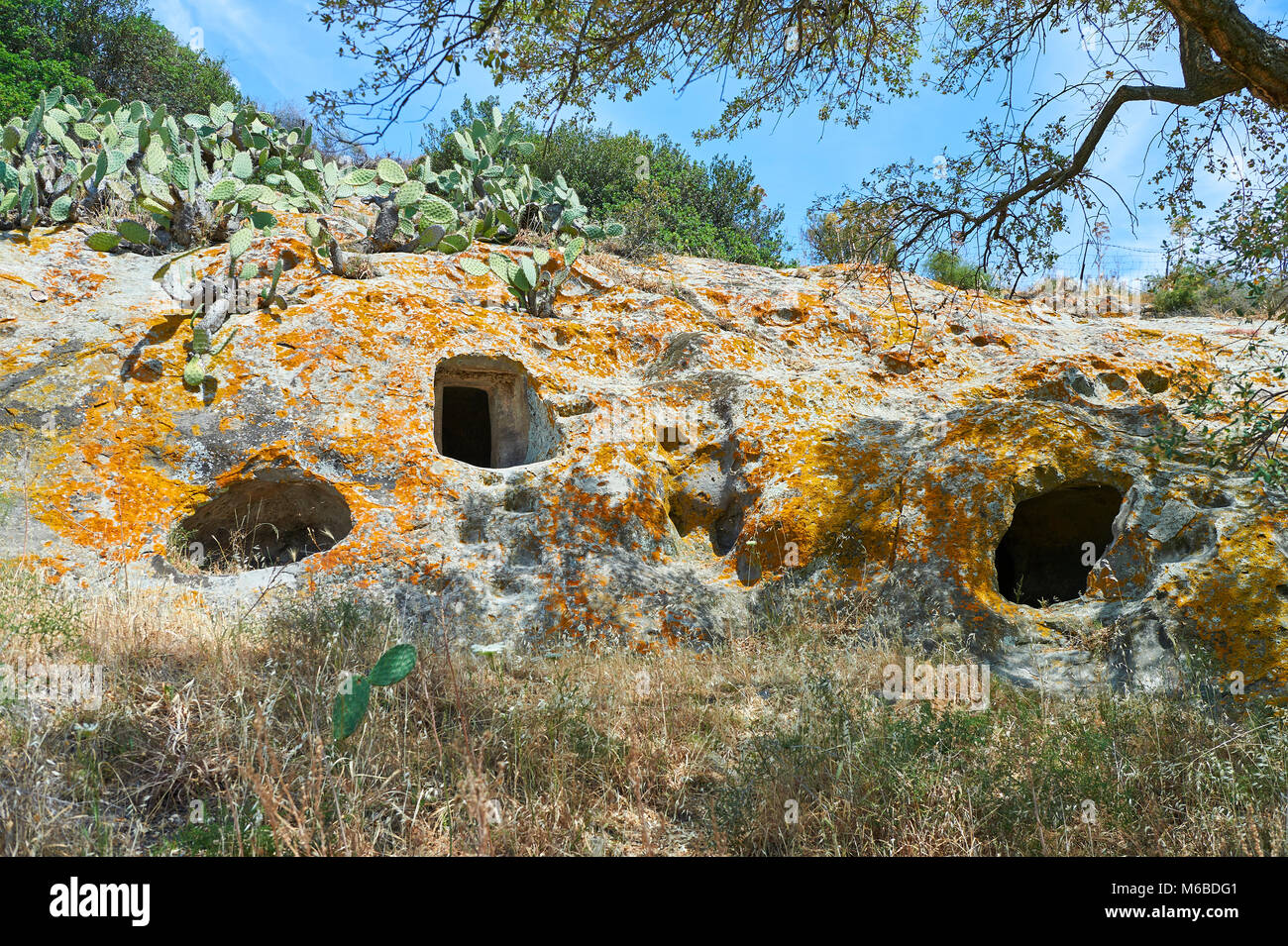 Pictures of Copper age Domus de Janas Sas Concas prehistoric chambered rock burial chambers