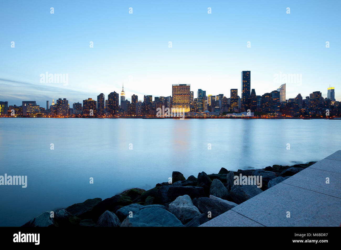 Skyline of buildings at Midtown Manhattan, New York City, NY, USA Stock Photo