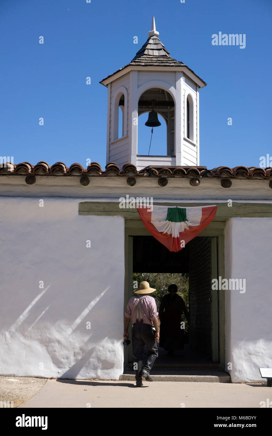 San Diego Old Town historic area with old traditional Mexican style buildings and shops Stock