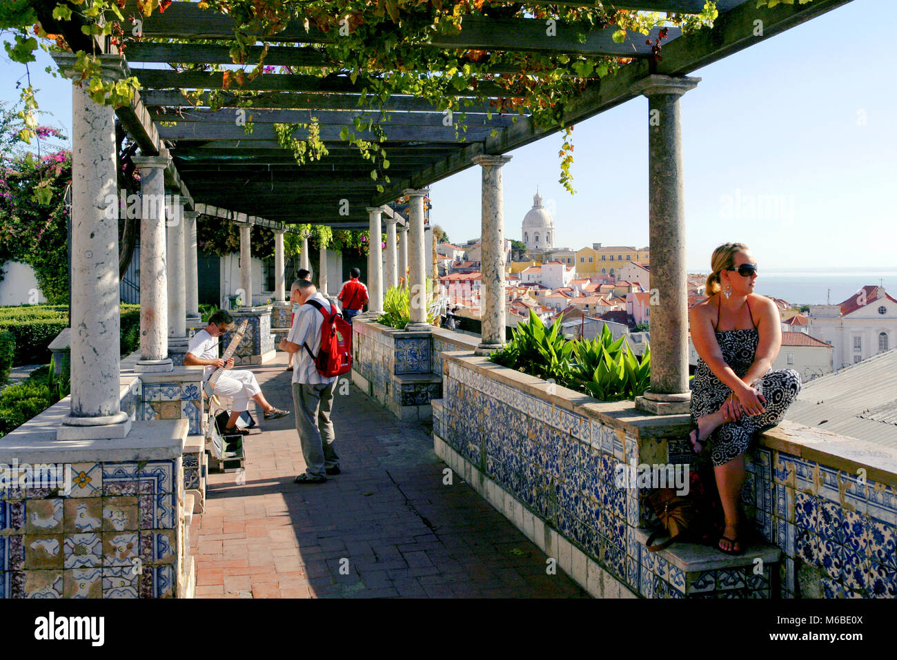 Santa Luzia viewpoint, Miradouro de Santa Luzia, Lisbon, Portugal Stock Photo