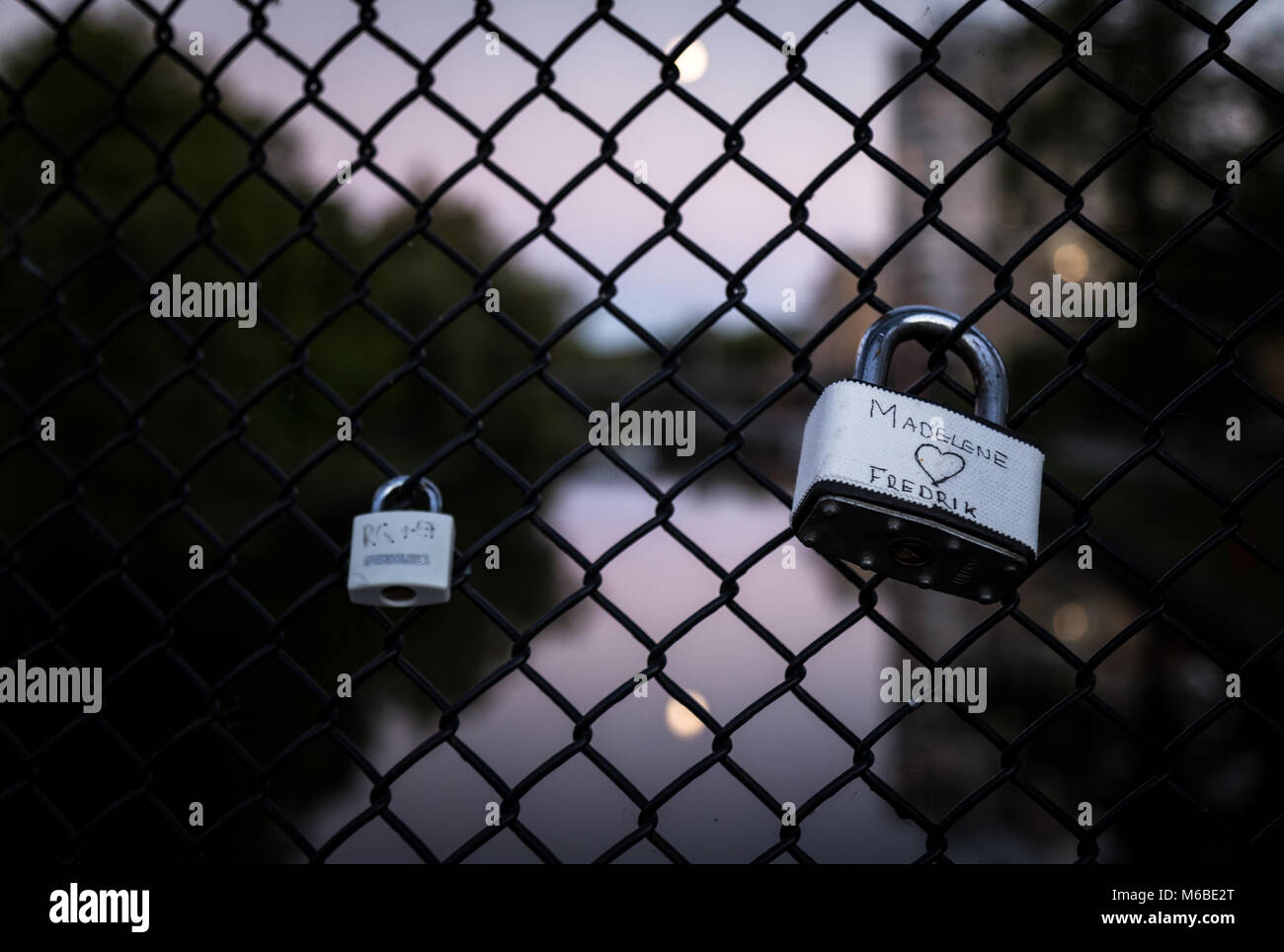 Padlocks with names Stock Photo - Alamy