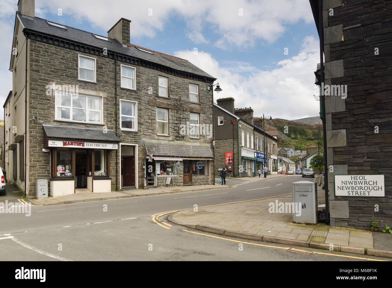 The main high street in the Welsh mining town of Blaenau Ffestiniog