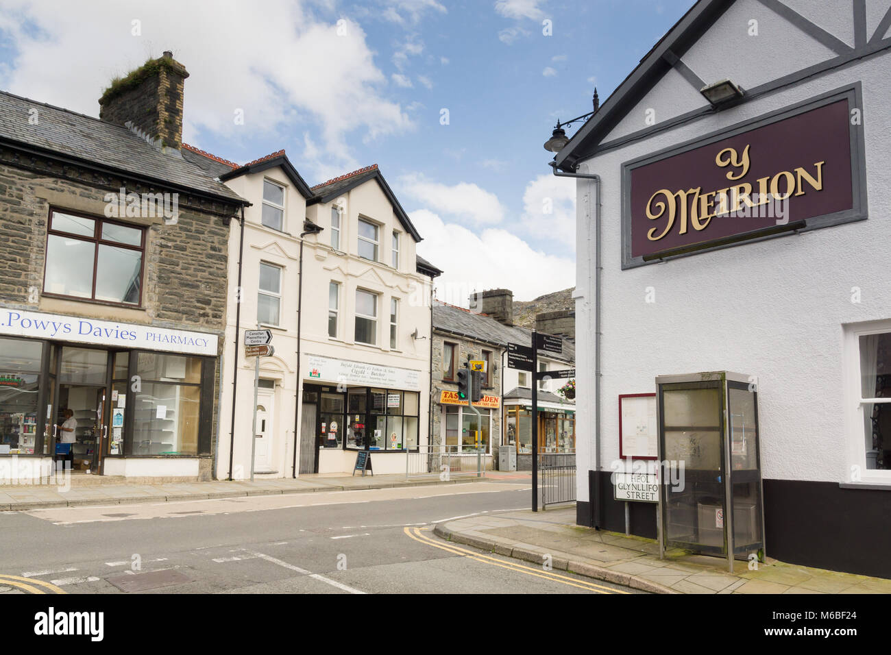 The main high street in the Welsh mining town of Blaenau Ffestiniog