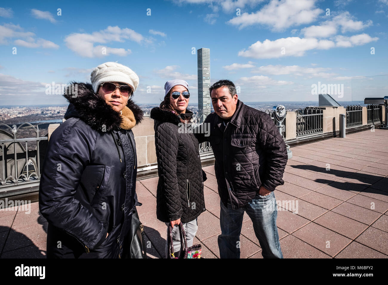 Tourist and locals at the Top of the Rock Observatory, Feb. 2018 Stock Photo