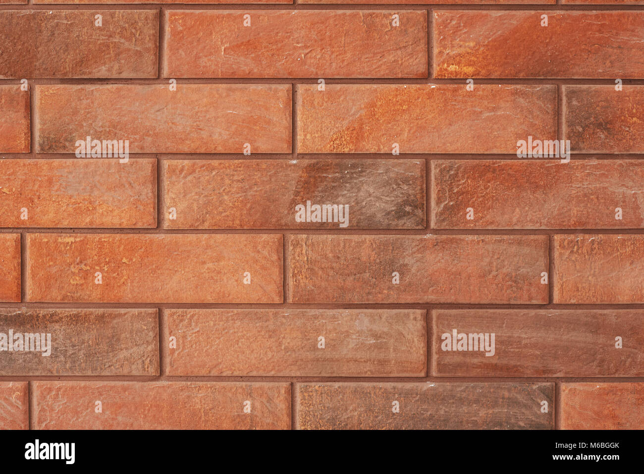 Brown brick wall decor. Red bricks background Stock Photo