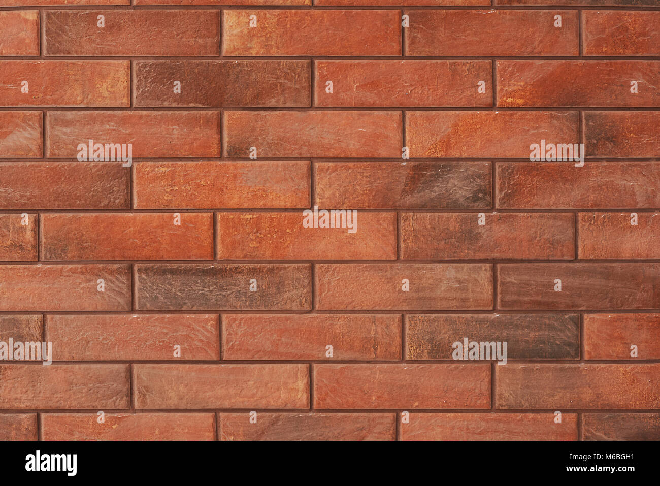 Red brick wall background. Brown brick surface Stock Photo