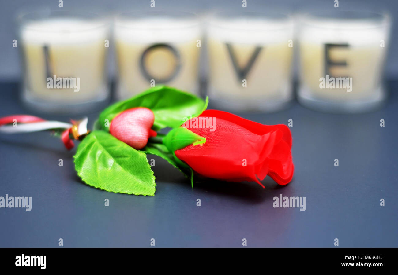 Romantic candles red rose hires stock photography and images Alamy