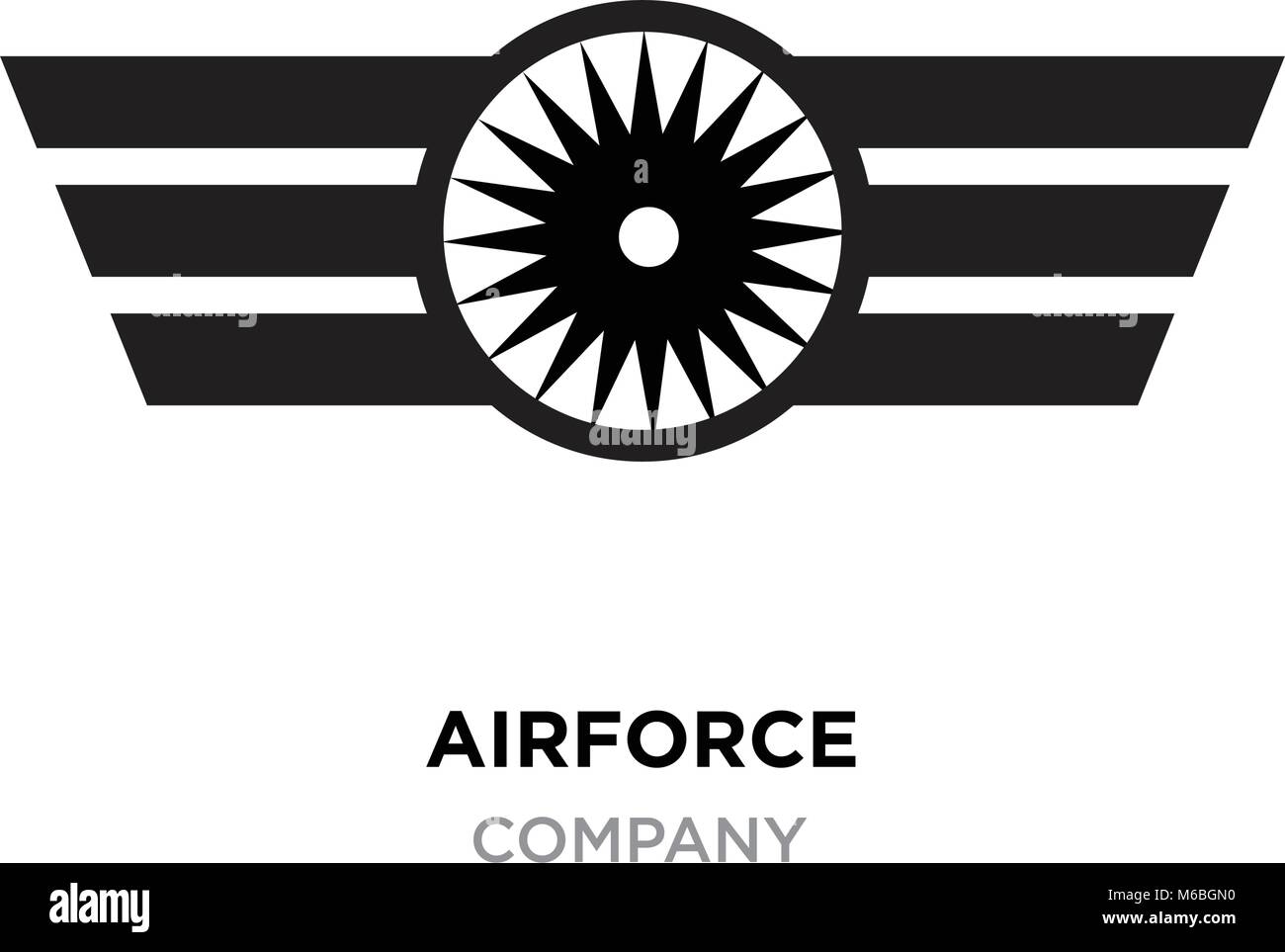 Airforce logo, Military armed forces badges and labels vector icon with