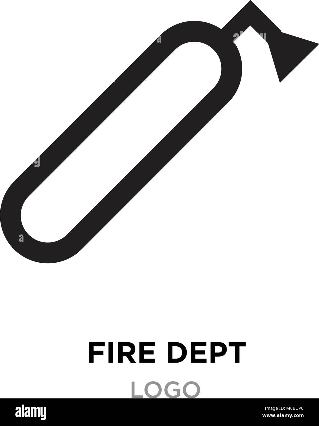 fire dept logo, linear Illustration isolated on white background Stock