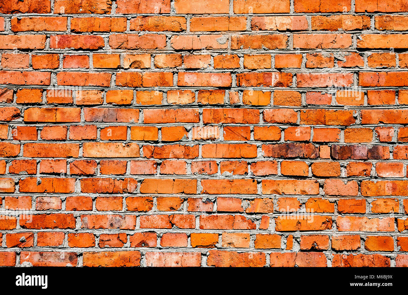 Old weathered grunge red brick wall as background texture Stock Photo ...
