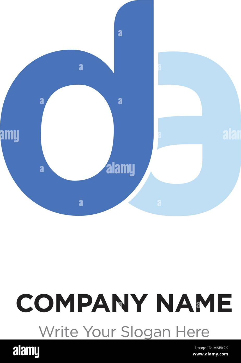 Abstract letter da,ad logo design template, blue Alphabet initial