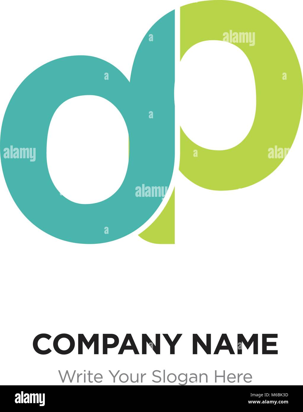 Abstract Letter Dp Pd Logo Design Template Green Alphabet