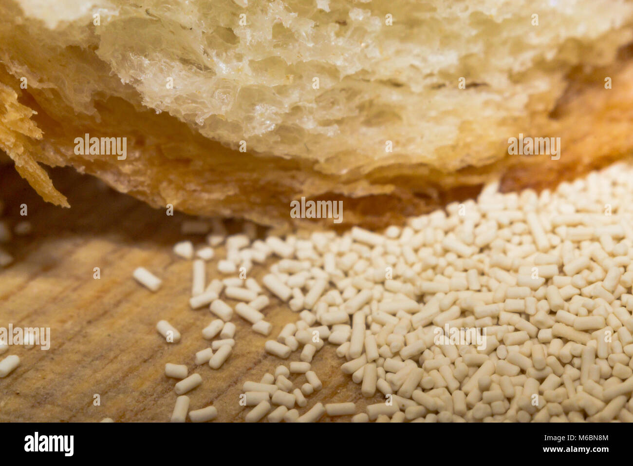 yeast and bread on the Board close-up macro photo Stock Photo - Alamy