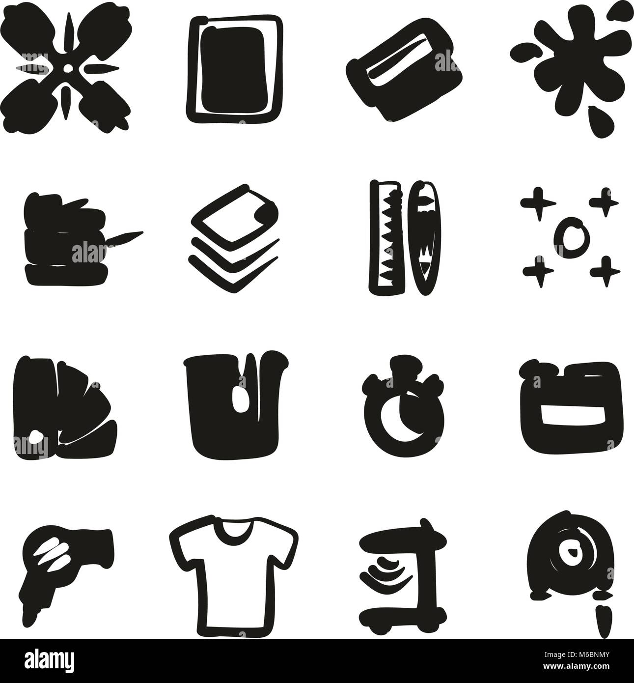 Screen Printing Icons Freehand Fill Stock Vector Image & Art - Alamy