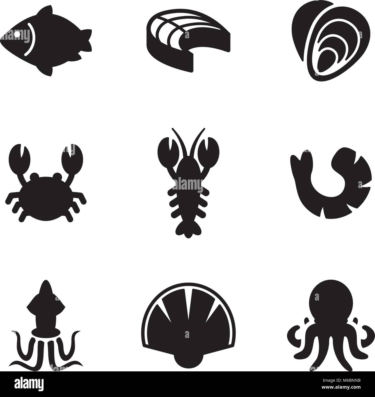 Raw seafood fish in Stock Vector Images - Alamy