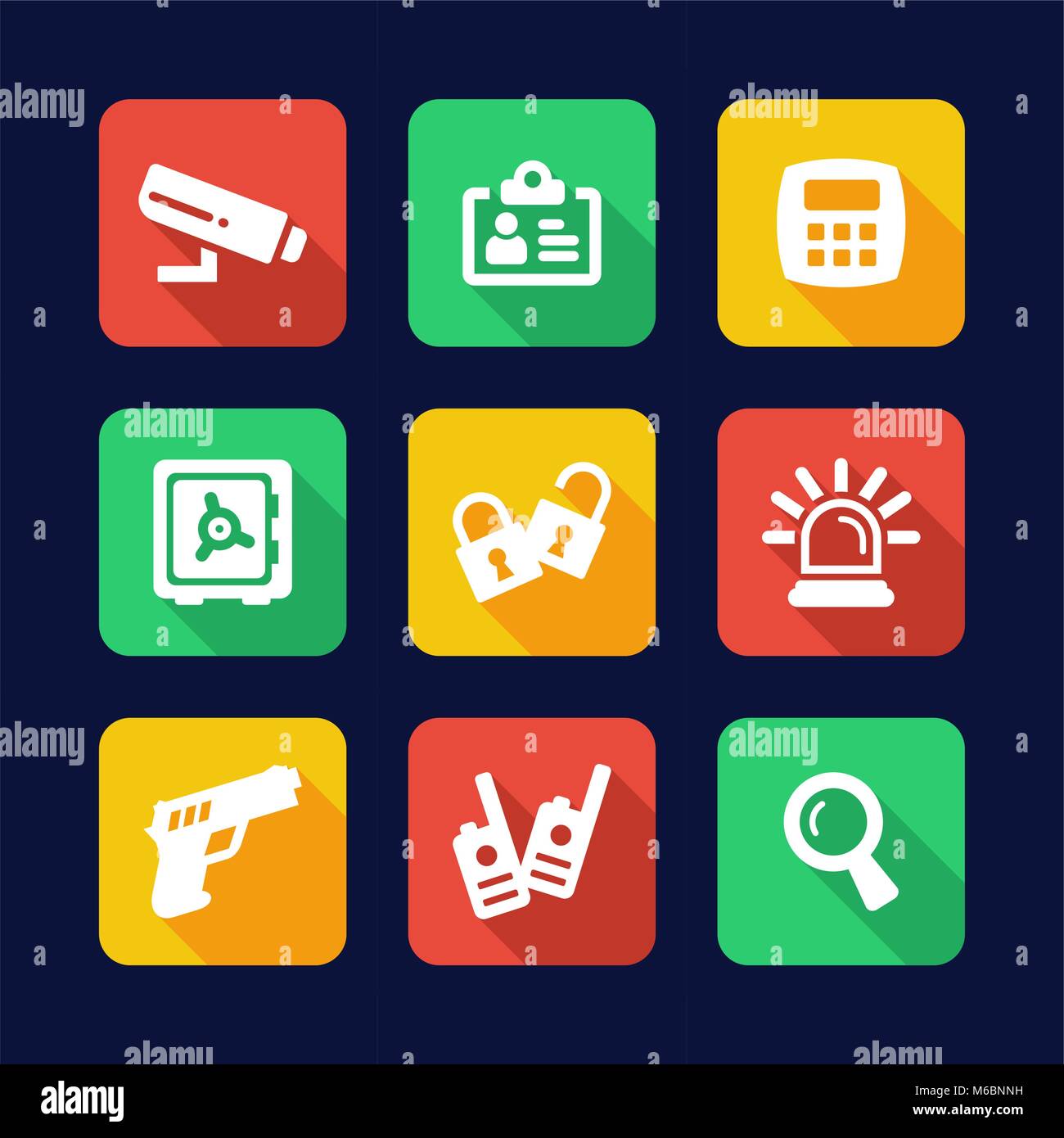 Security Icons Flat Design Stock Vector Image & Art - Alamy