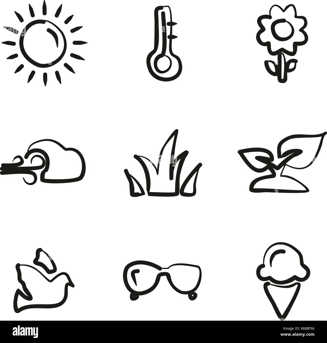 Spring Icons Freehand Stock Vector Image & Art - Alamy