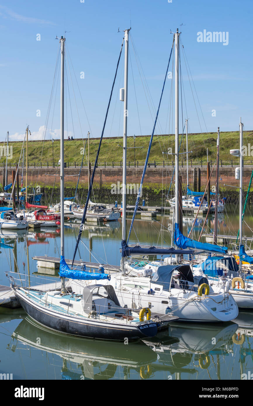 Maryport marina on the Solway coast, Cumbria, England Stock Photo