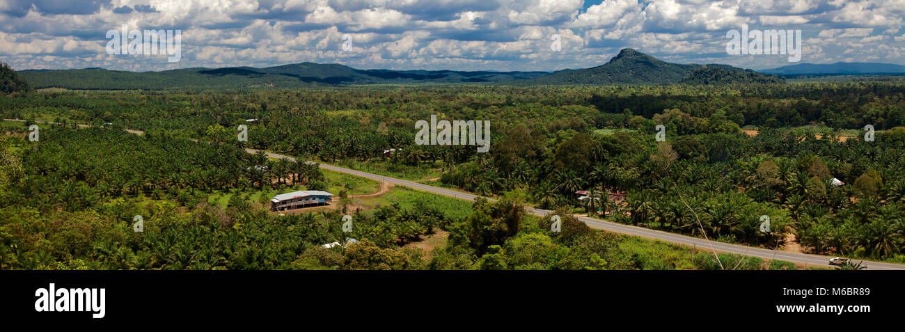 Sunny day, view from Batu Tulug, Kota Kitabatangan, Sandakan, Sabah, Borneo, Malaysia Stock Photo