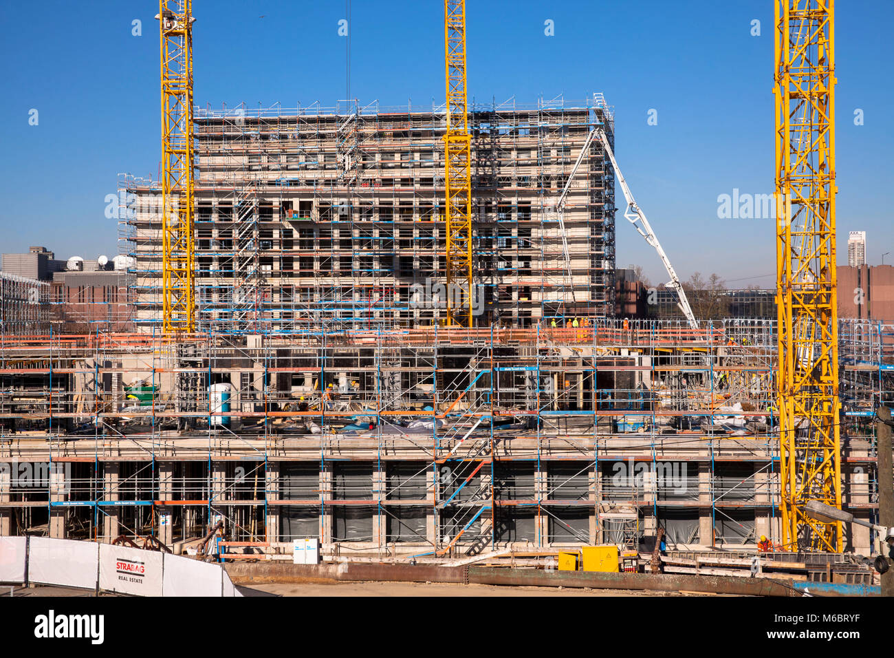 Germany, Cologne, the construction site of the building project MesseCity Koeln near the exhibition center in the district Deutz. Stock Photo