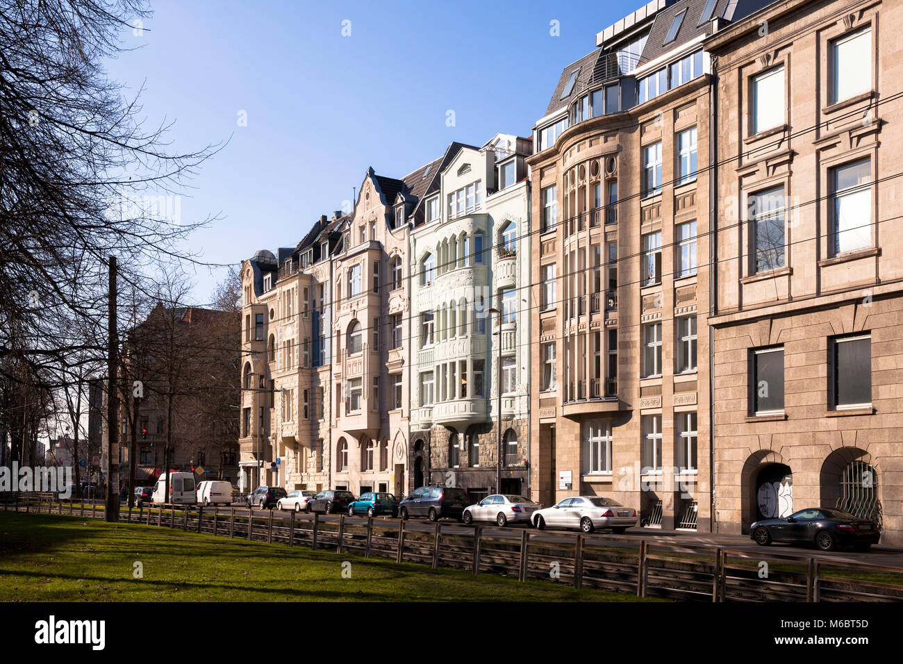 houses at the street Ubrierring in the south part of the town, Cologne, Germany.  Haeuser am Ubierring in der Suedstadt, Koeln, Deutschland. Stock Photo