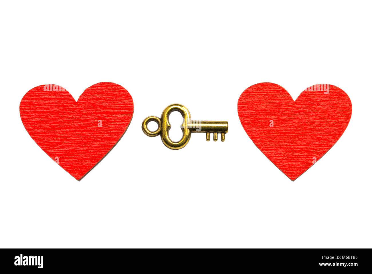Old key with a heart isolated on white background Stock Photo - Alamy