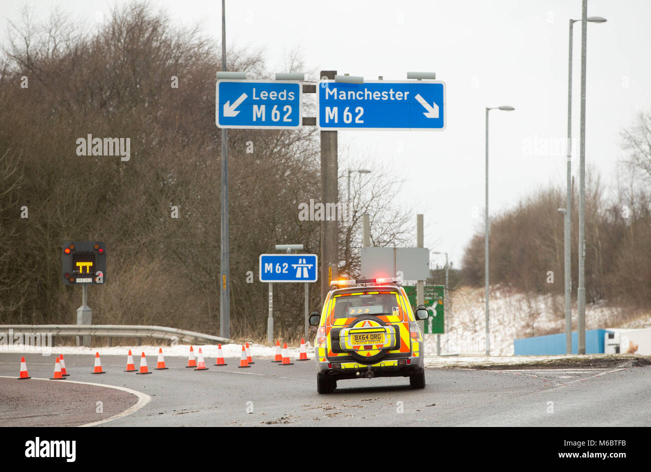 a police car blocks the slip road at junction 21 of the m62 in milnrow after a section of the motorway was closed as the severe weather conditions continue stock photo alamy a police car blocks the slip road at junction 21 of the m62 in milnrow after a section of the motorway was closed as the severe weather conditions continue stock photo alamy