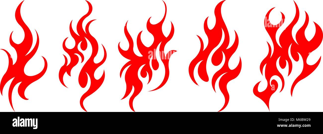 Set of vector fire design elements Stock Vector Image & Art - Alamy