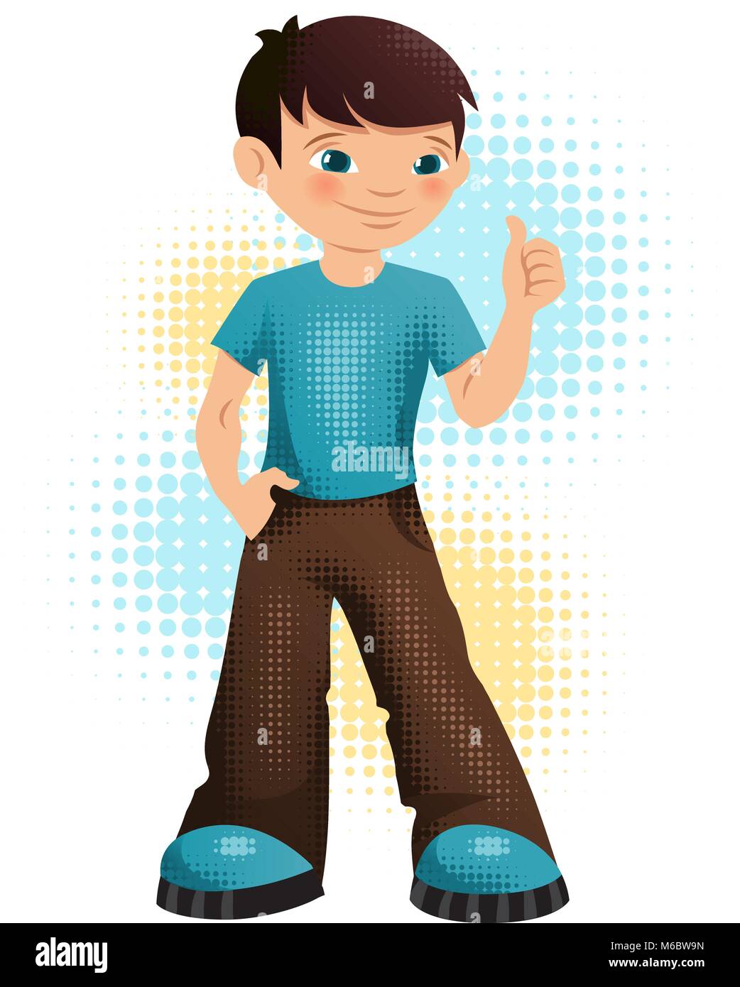 Illustration of a happy young teen boy Stock Vector Image & Art - Alamy